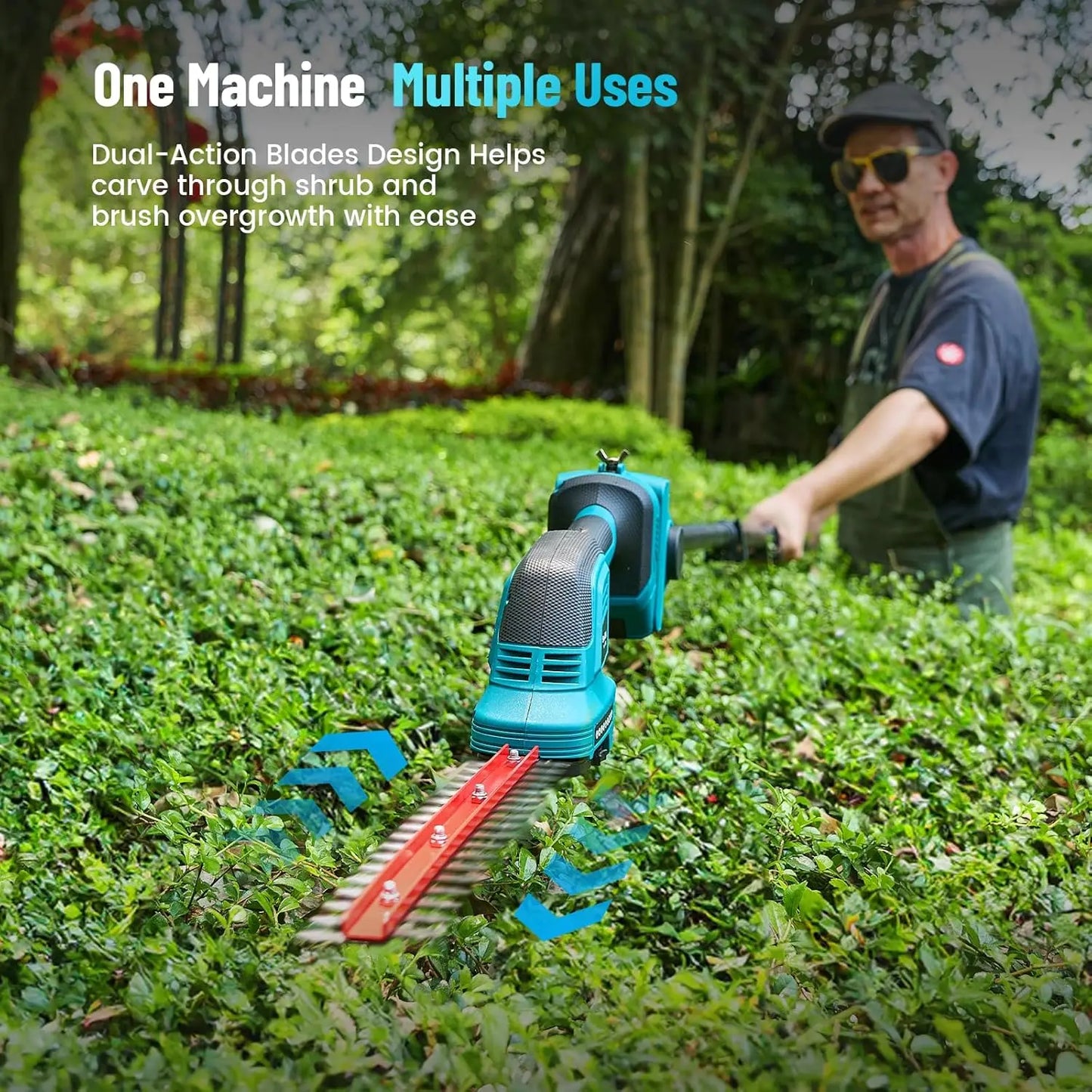 Seesii 6'' Cordless Pole Saw Electric Mini Chainsaw with 2.5m Extension Hedge Trimmer Grass Shears for Makita 18V Battery pin