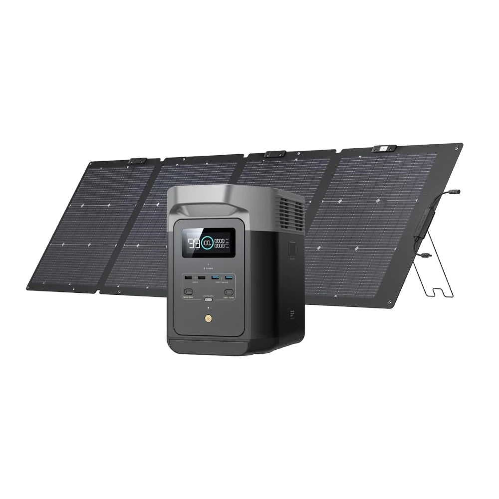 ECOFLOW Portable Power Station DELTA 2, 950Wh LiFePO4 (LFP) Battery, 1800W AC/100W USB-C Output, Solar Generator