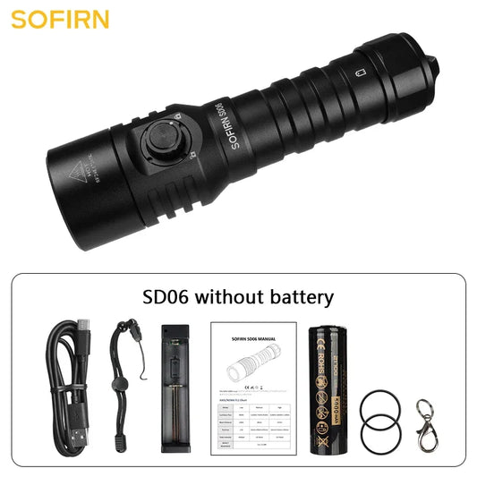 Sofirn SD06 3200lm Diving Flashlight SFT70 LED Light Rechargeable Underwater Deep Scuba Torch Dive  Powerful 21700 Under 100M