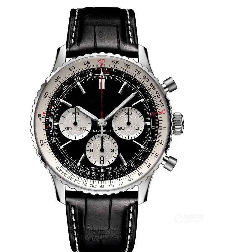 2025 Original Brand Men Watches Classic Multifunction Stainless Steel Automatic Date Watch Business Chronograph Quartz Watch