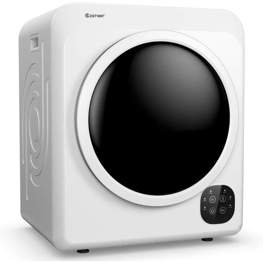 COSTWAY 1700W Electric Portable Clothes Dryer, 13.2 lbs Capacity Front Load Compact Tumble Laundry Dryer with Stainless Steel Tu