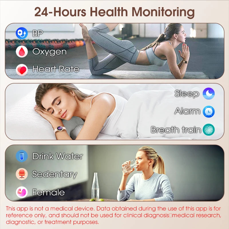 Women's Smart Watch, 1.2-inch (approximately 3.2cm) Fitness Tracker Watch With Wireless Calling And Multiple Sports Modes