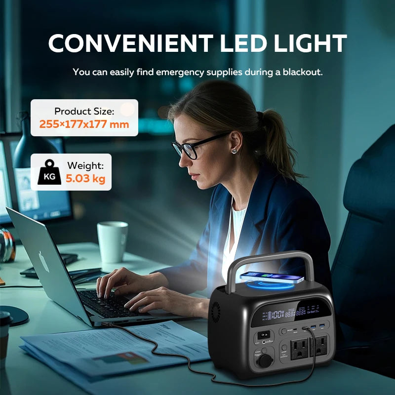 CTOLITY AP400 500W Solar Generator 345WH Portable Power Station+100W Solar Panel Lifepo4 Batteries 110V/230V Pure Sine Wave AC