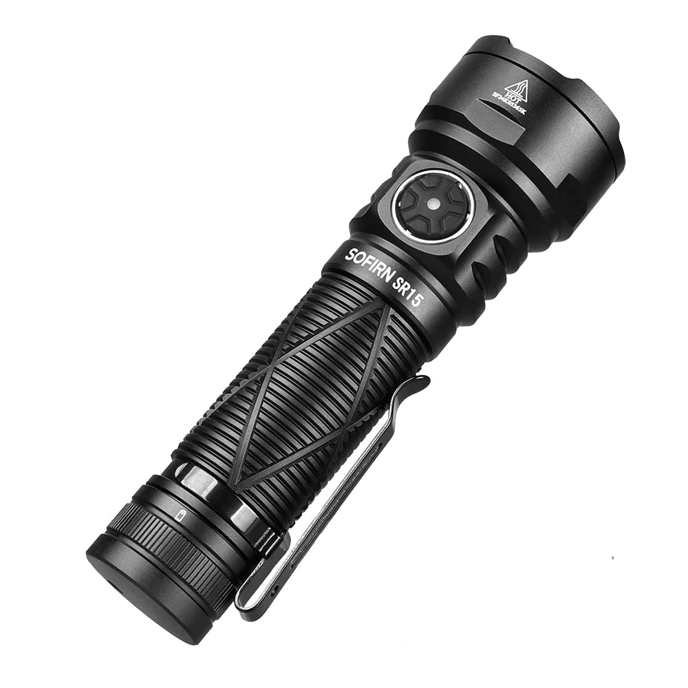 Sofirn SR15 Flashlight 4500LM SFT25R Powerful LED Light 21700 USB C Rechargeable 5V/3A Charge and Discharge Torch