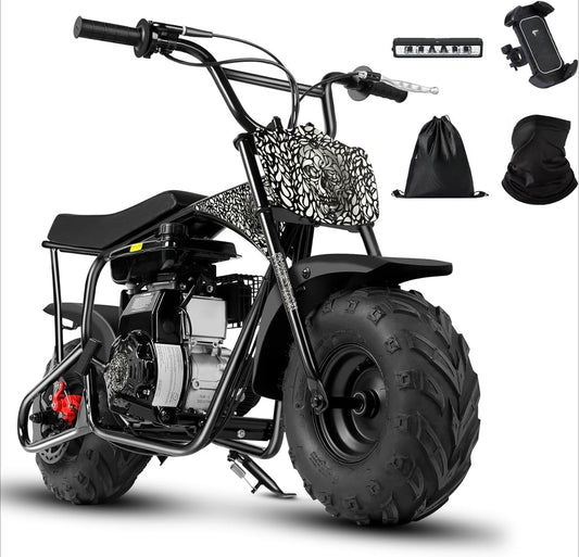 105cc 4-Stroke Dirt Off Road Trail, 28mph, Gas Powered Mini Bike with Automatic Transmission and Pull Start for Adult and Teens