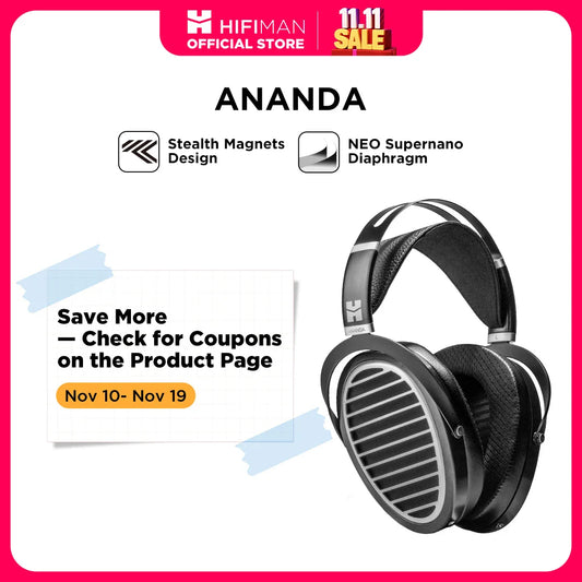 HIFIMAN Ananda Stealth Magnet Open-Back Over-Ear Full-Size Planar Magnetic Hi-Fi Headphones