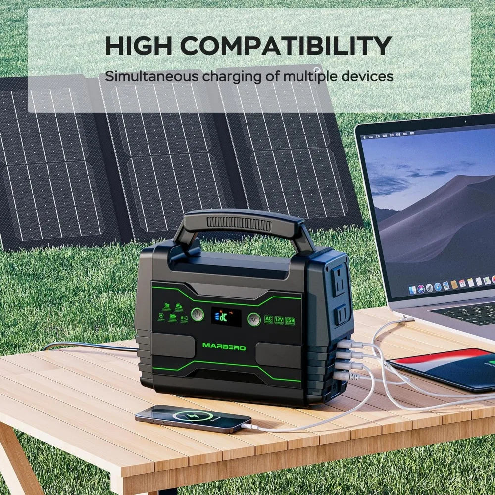 155Wh Solar Generator with 30W Panel, Portable Power Station, 2 AC Outlets, QC3.0 USB, UL Certified for Camping & Travel
