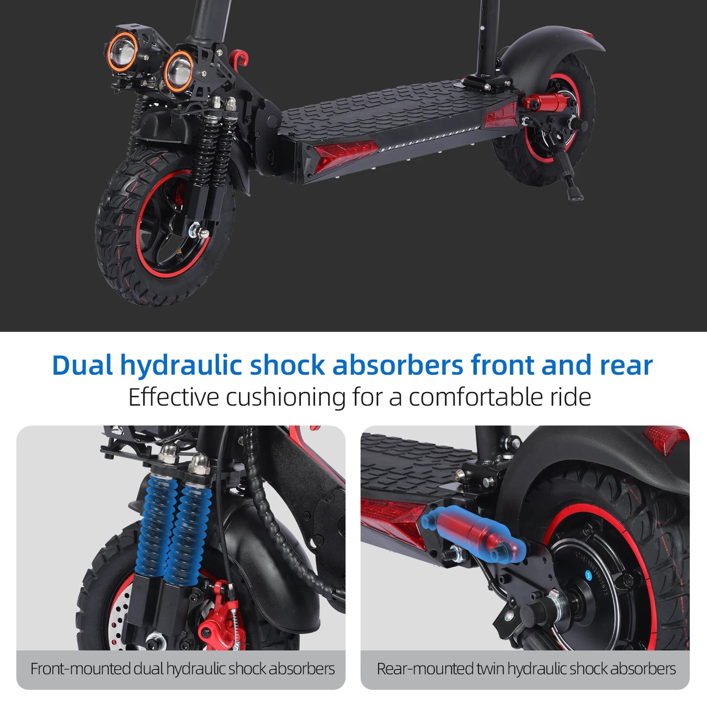 FREEBOY 1200W Electric Scooter with Seat for Heavy Adult, Max 35miles Range, 11'' Off-road Tires, Fast E-scooter for Commuting