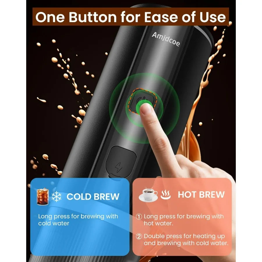 Portable Espresso Maker, 20 Bar Electric Espresso Machine for Travel, Camping, Rechargeable USB-C Mini Coffee Maker for NS Capsu