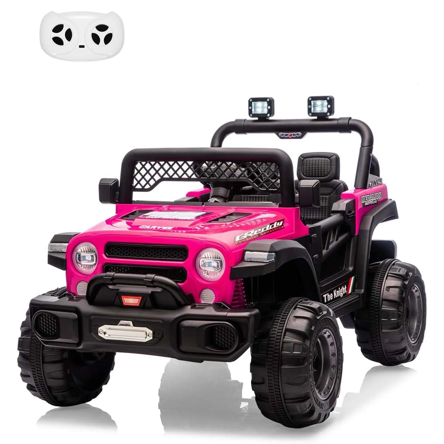 12V Kids Electric Ride-on Truck Parent Remote Control Kids' Car 3 Speeds (Max 6MPH) with LED Lights Music for Ages 2-8