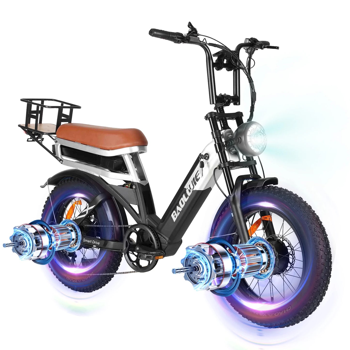 BAOLUJIE DM01 Motor Electric Bicycle，E-Bike Motorcycle for Adults，60V 30AH Lithium Battery，42 MPH Electric Bike【1 Year Warranty】