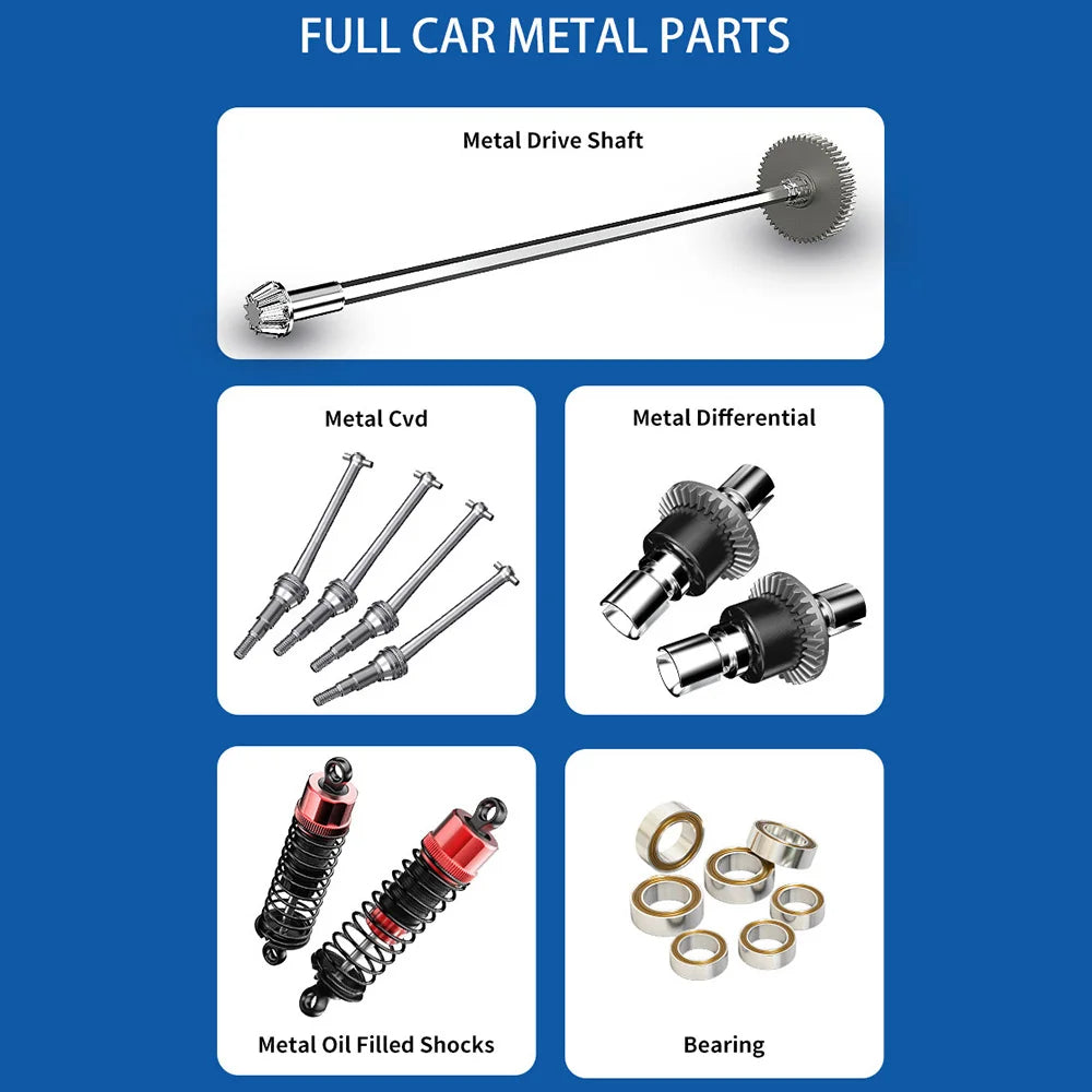 Hyper Go MJX 14208 1/14 RC Car 2.4G Remote Control 4WD Brushless Drift Vehicle High-Speed Off-Road Monster Truck Toy as Gift