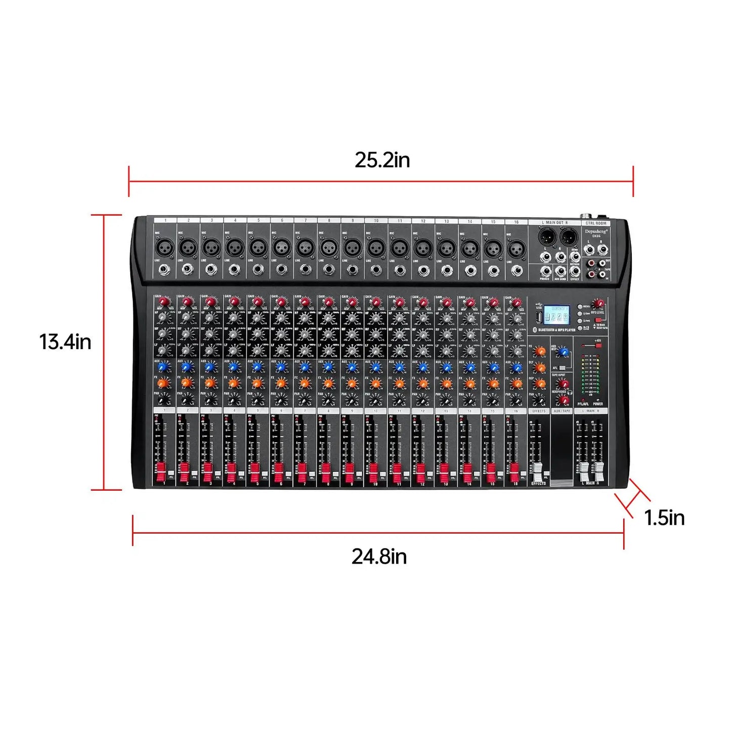 AP01 16 Channel Mixing Console Live Studio USB Bluetooth Professional Mixer