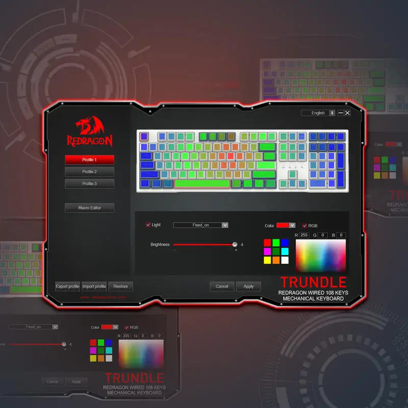 Redragon K668 RGB Gaming Keyboard, 108 Keys Wired Mechanical Keyboard w/Extra 4 Hotkeys Upgraded Hot-swappable Socket，Red Switch