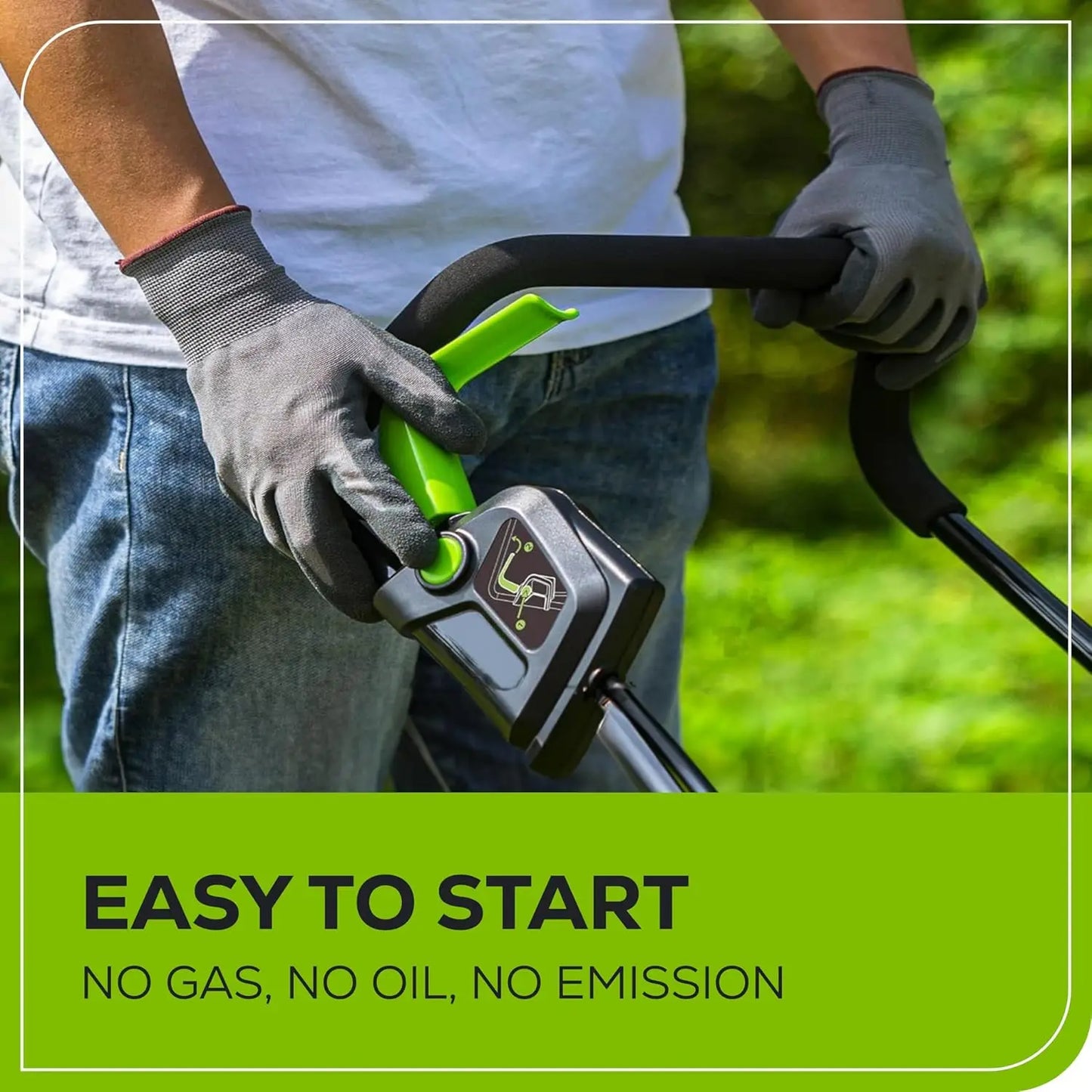 24V Cordless Lawn Mower with Battery & Charger, 13" Deck, 2-in-1 Mulch/Bag, Quiet Operation for Small Yards