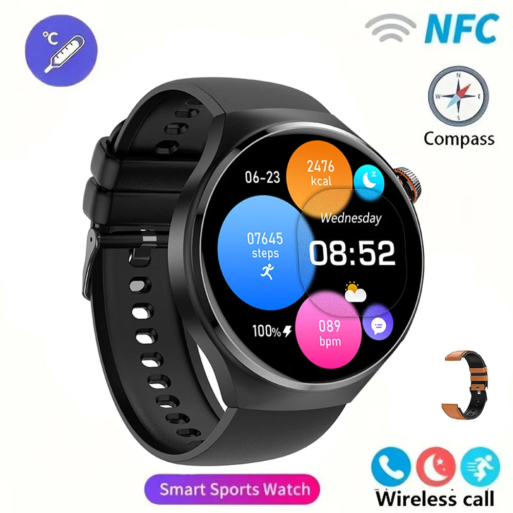 New NFC Men's Smart Watch AMOLED1.43-inch Large Screen Bluetooth Call Heart Rate Detection Outdoor Sports Women's Smartwatches