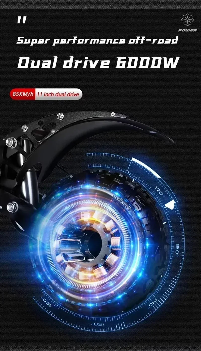 BOYUEDA Q7Pro Max E-Scooter 3200W Dual Motor 52V28AH Battery NFC Activated App Control Escooter Silent Tires Electric Scooter