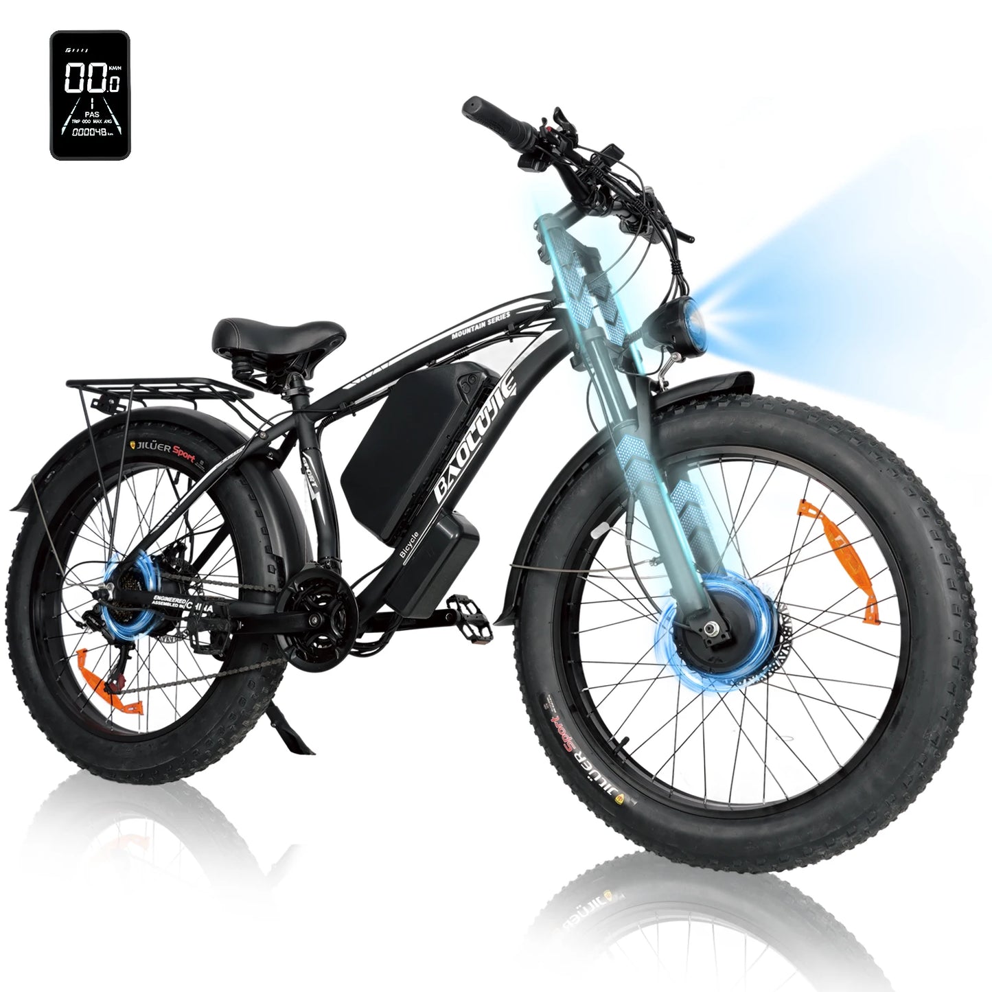 BAOLUJIE DM01 Motor Electric Bicycle，E-Bike Motorcycle for Adults，60V 30AH Lithium Battery，42 MPH Electric Bike【1 Year Warranty】