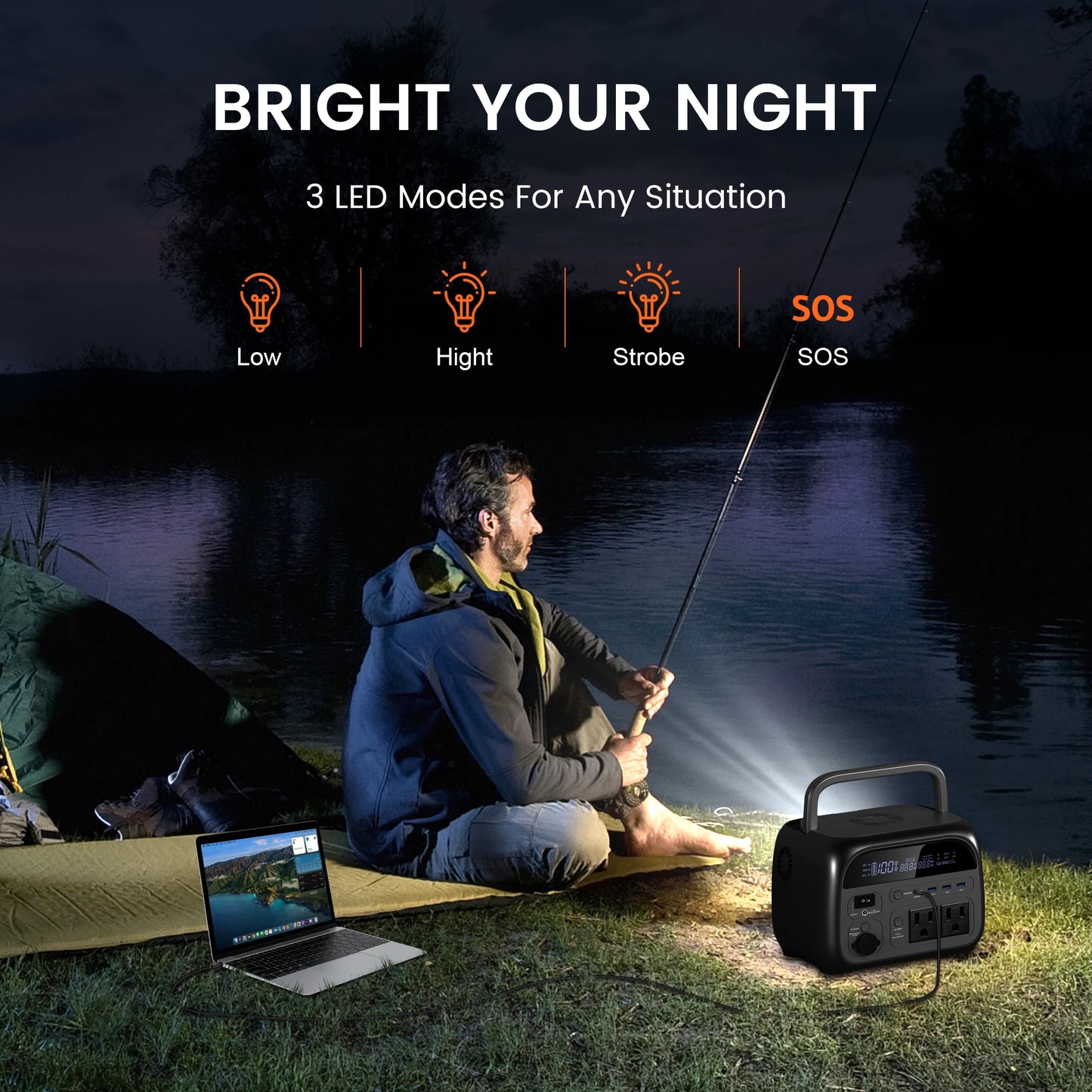 CTOLITY AP400 345WH 500W Portable Power Station 108000mAh Camping Lifepo4 PowerBank Portable Backup Generator UPS Home RV