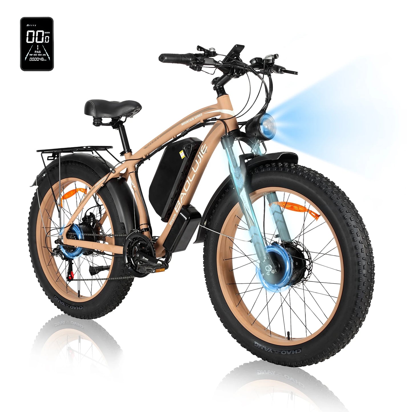 BAOLUJIE DM01 Motor Electric Bicycle 60V 30AH Battery Max Speed 42 MPH Electric Bike E-Bike Electric Motorcycle【1 Year Warranty】