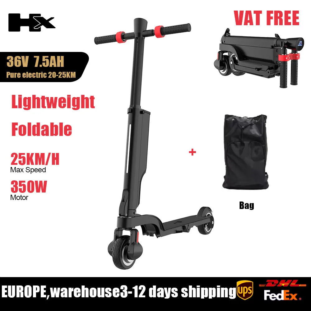 HX X6 EScooter Adult 350W 7.5AH 36V 25KM/H Foldable Electric Kick Electric Scooter 5.5 inch Wheel EScooter For Adult Children