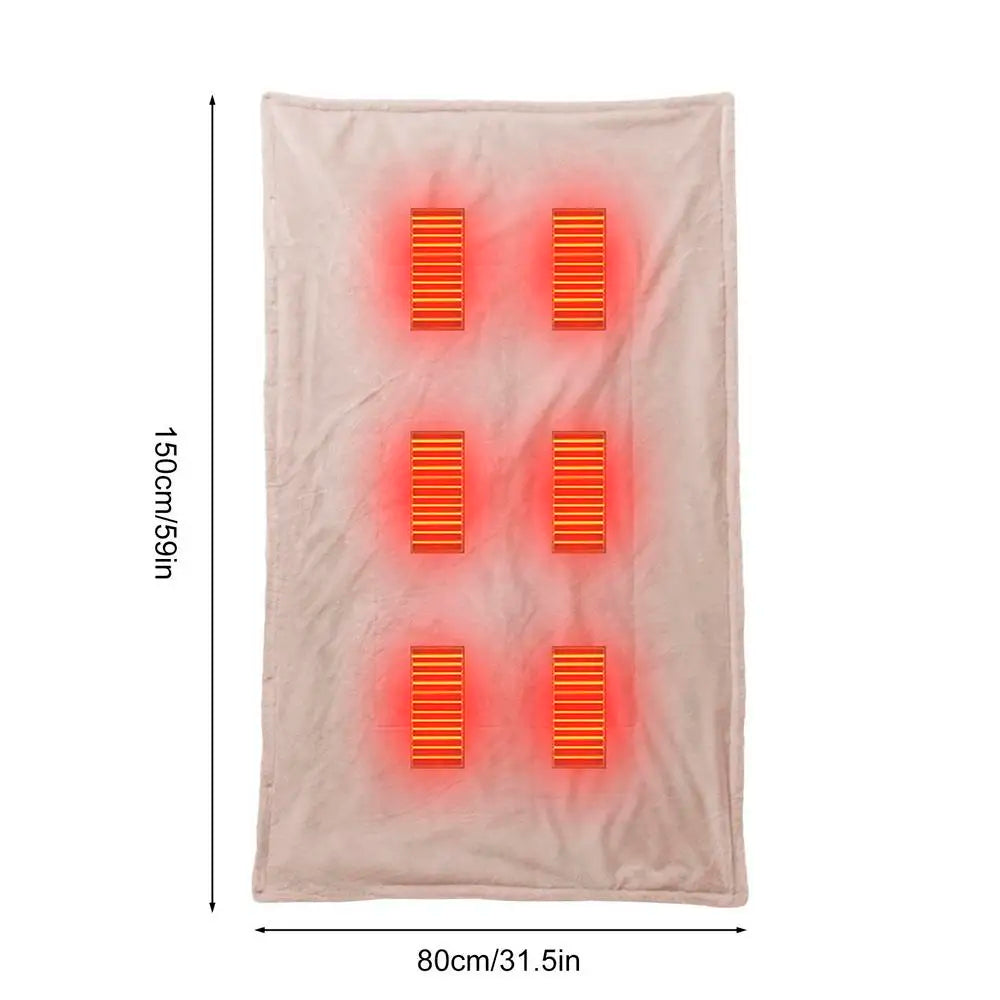 Electric Heated Blanket 59x33.5 Inch Fast Heating Heated Blanket Adjustable Electric Lap Blanket Throw 3 Levels Temperature