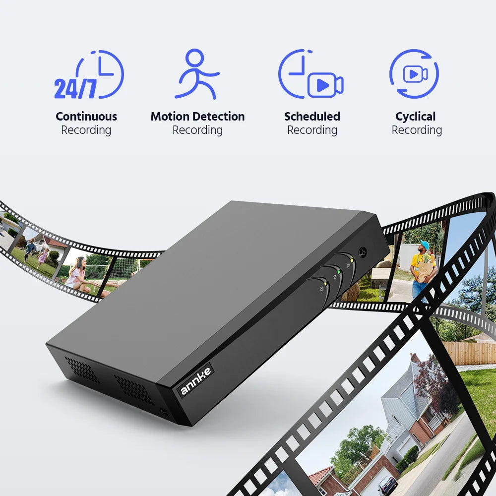 ANNKE 8CH 1080P FHD Video Surveillance System H.265+ 5in1 5MP Lite Recorder 1080P Outdoor Weatherproof Security Camera CCTV Kits