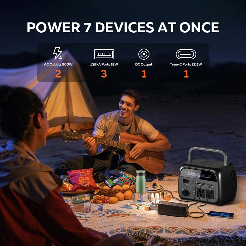 CTOLITY AP400 500W Solar Generator 345WH Portable Power Station+100W Solar Panel Lifepo4 Batteries 110V/230V Pure Sine Wave AC