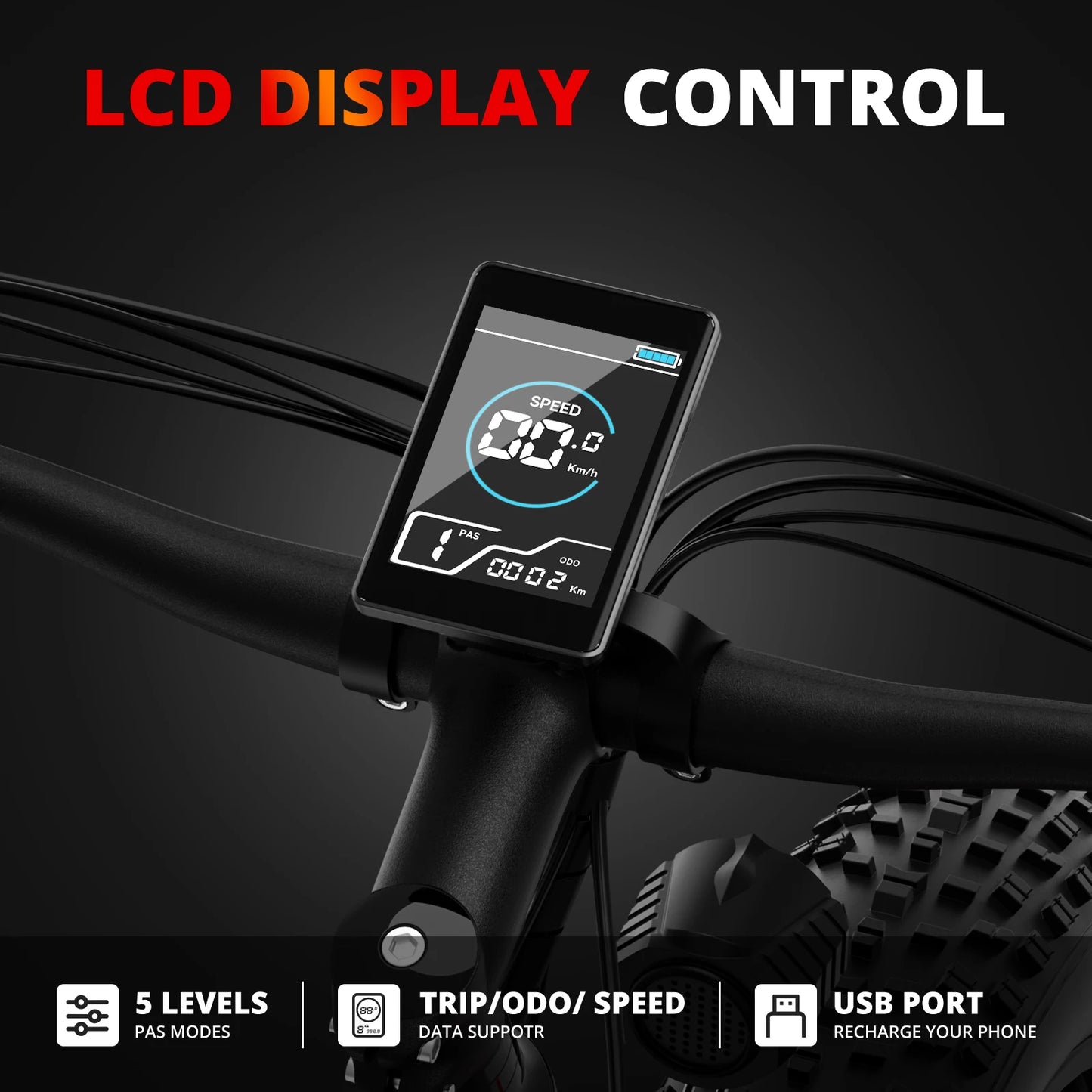 AMYET Electric Bike EB26 Blue Adults Electric Bicycle 28mph Peak 1500W 720WH Ebike 26" Fat Tire Mountain Bike Electric Dirt Bike