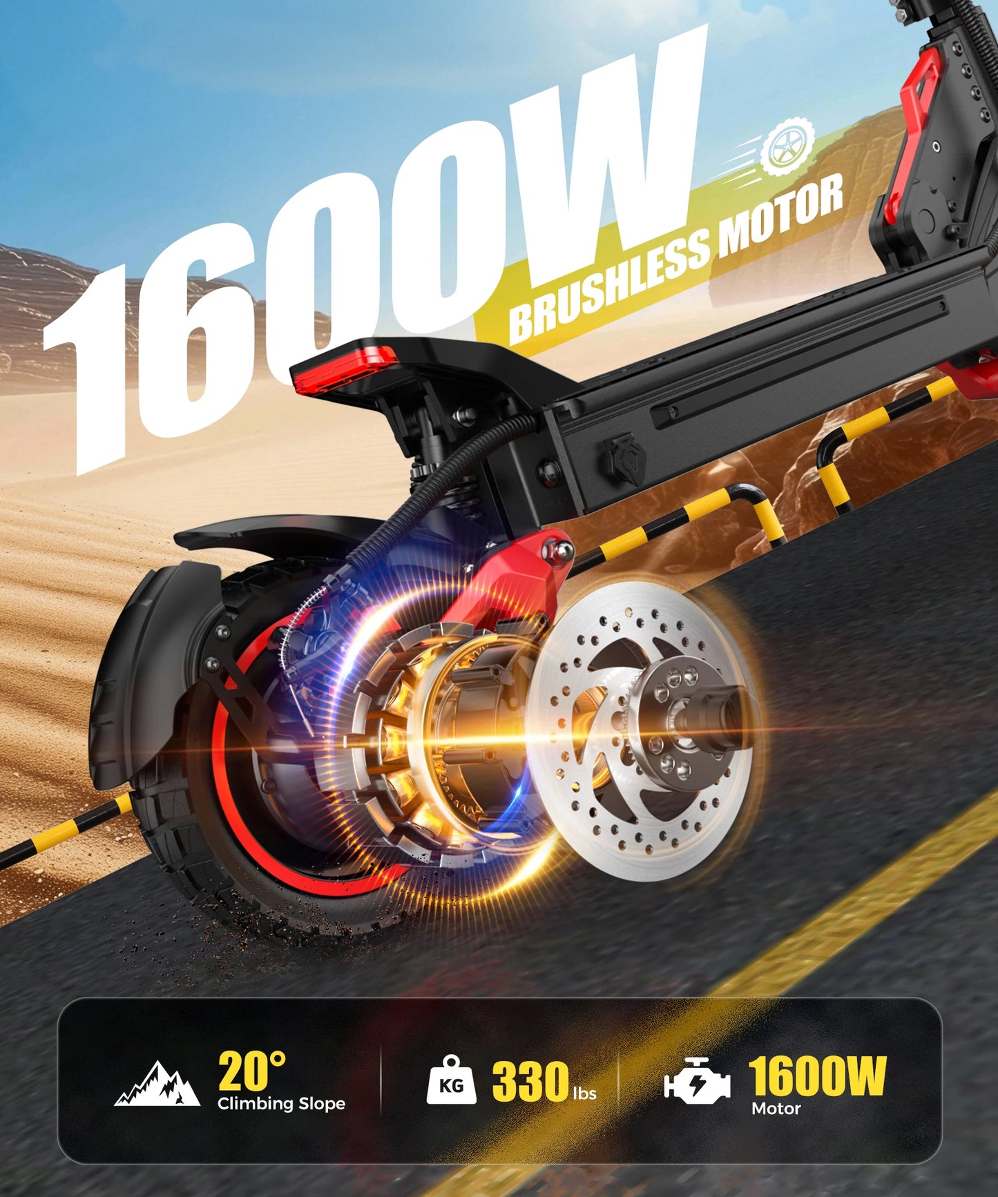 FREEBOY J15 MAX 1600W Motor E-Scooter 48V18AH Battery Dual Disc Brakes Electric Scooter 10-inch Off-road Tires City EScooters