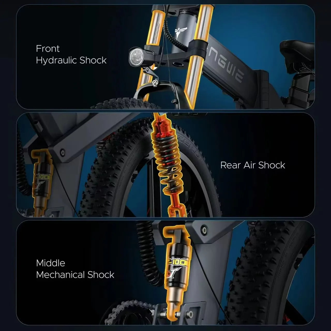 ENGWE X26 E Bike Folding 1000W Motor 48V29.2AH Lithium Battery All-terrain Electric Bicycle Adult 26*4.0 Fat Tire Electric Bike