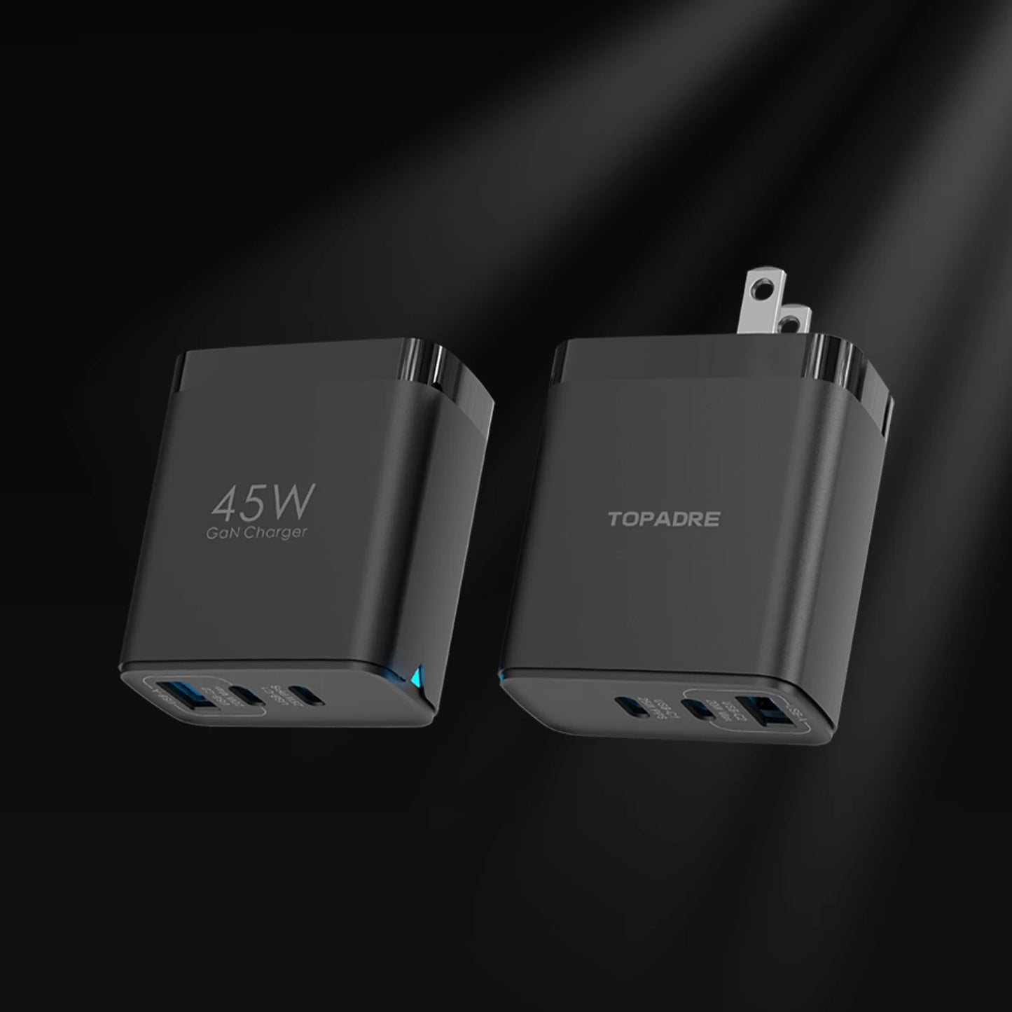 2packs 45W 3 Port USB Charger Type C Fast Charge Mobile Phone Adapter For iPhone Samsung Xiaomi Huawei Quick Charge Wall Charger