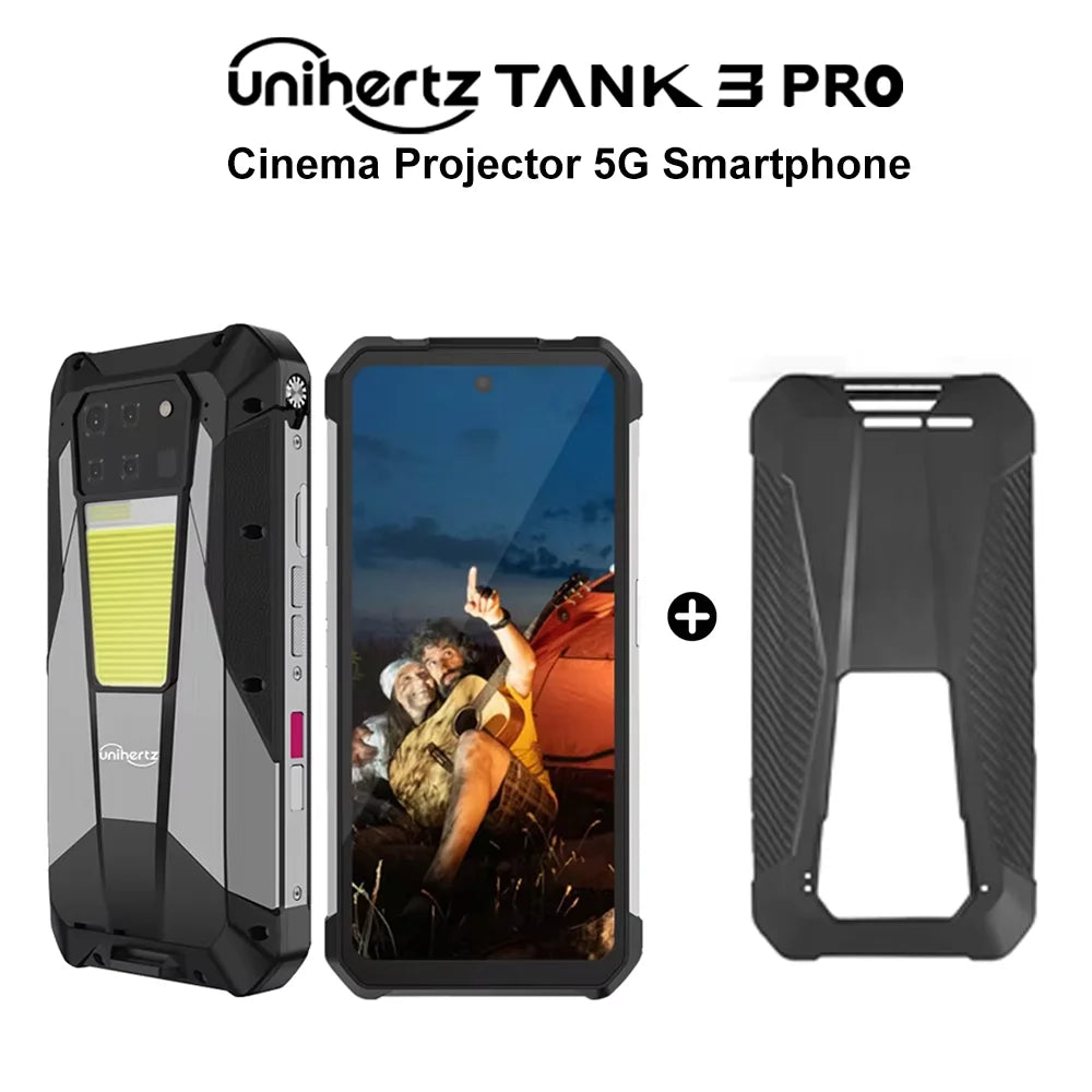 Unihertz Tank 3 Pro 8849 Rugged 5G Phone with 100 Lumens Projector Android 14 32GB 512GB 23800mAh Waterproof Phone WIFI 6 NFC