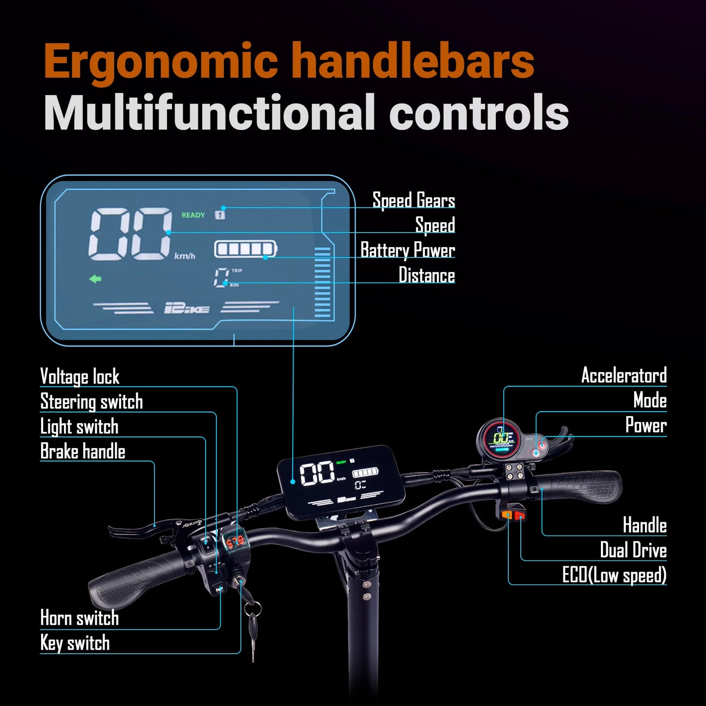 TOURSOR X5 Electric Scooter For Adults 2500W*2 Dual Motor 52V26Ah Battery E-Scooter 11Inch Tire Foldable Road EScooter