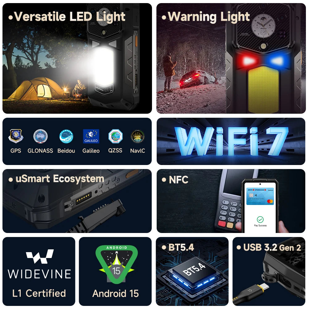 Ulefone Armor 29 Ultra 5G AI Rugged Phone Dual Screen Dimensity 9300+21200mAh 120Hz 1TB ROM 64MP, NFC, Android 15 Smartphone