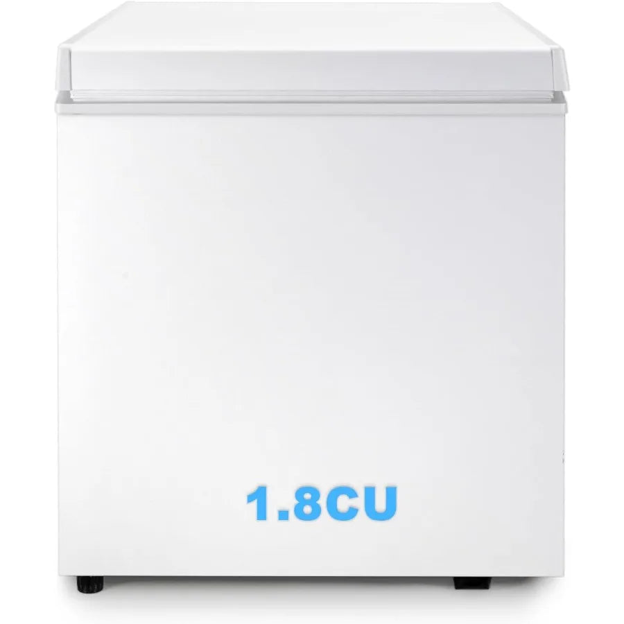 1.8 Cu.Ft Chest Freezer Deep Freezer Holds Up to 50L Small Freezer with Adjustable 7 Thermostat Removable Basket Freestanding M