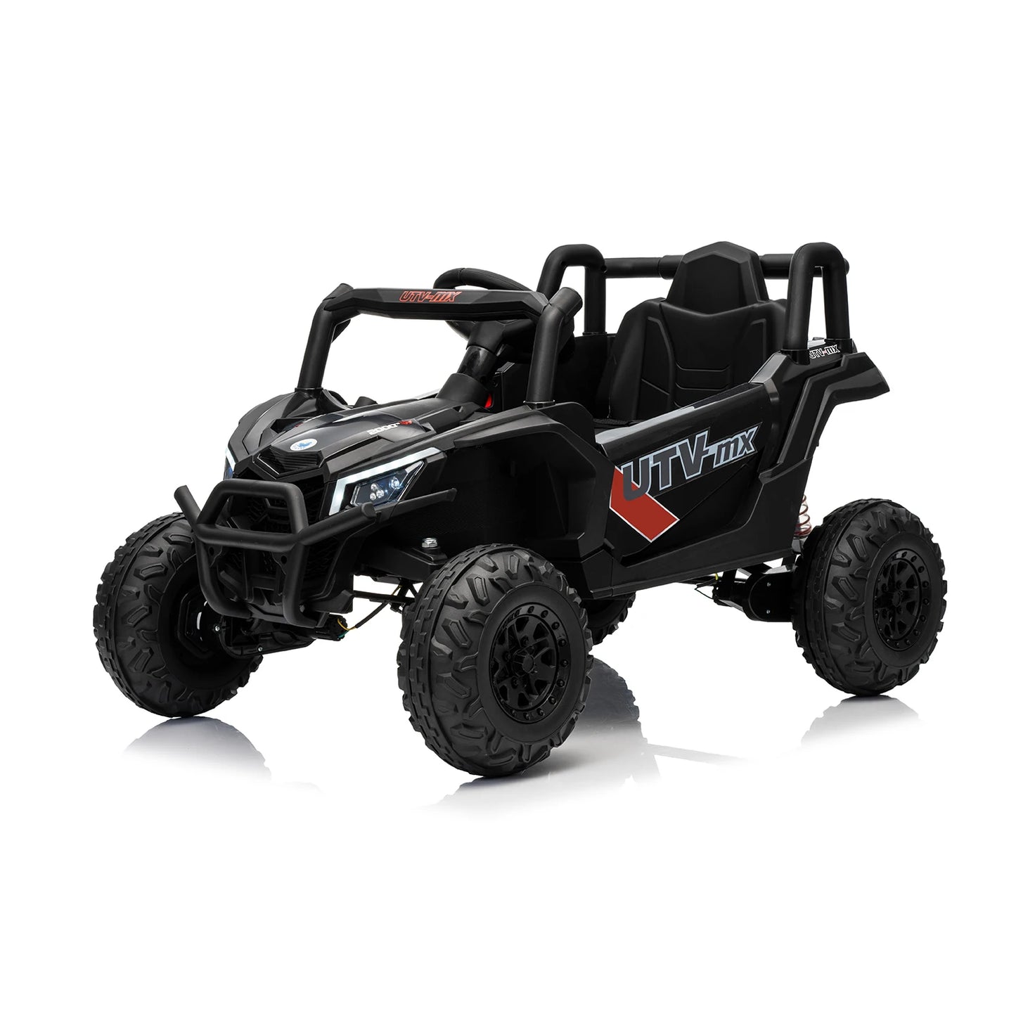 12V UTV Truck Kids Ride On Car Electric Vehicle with 4 Spring Suspension Remote Bluetooth,Music,LED Lights for Ages 3+ Years
