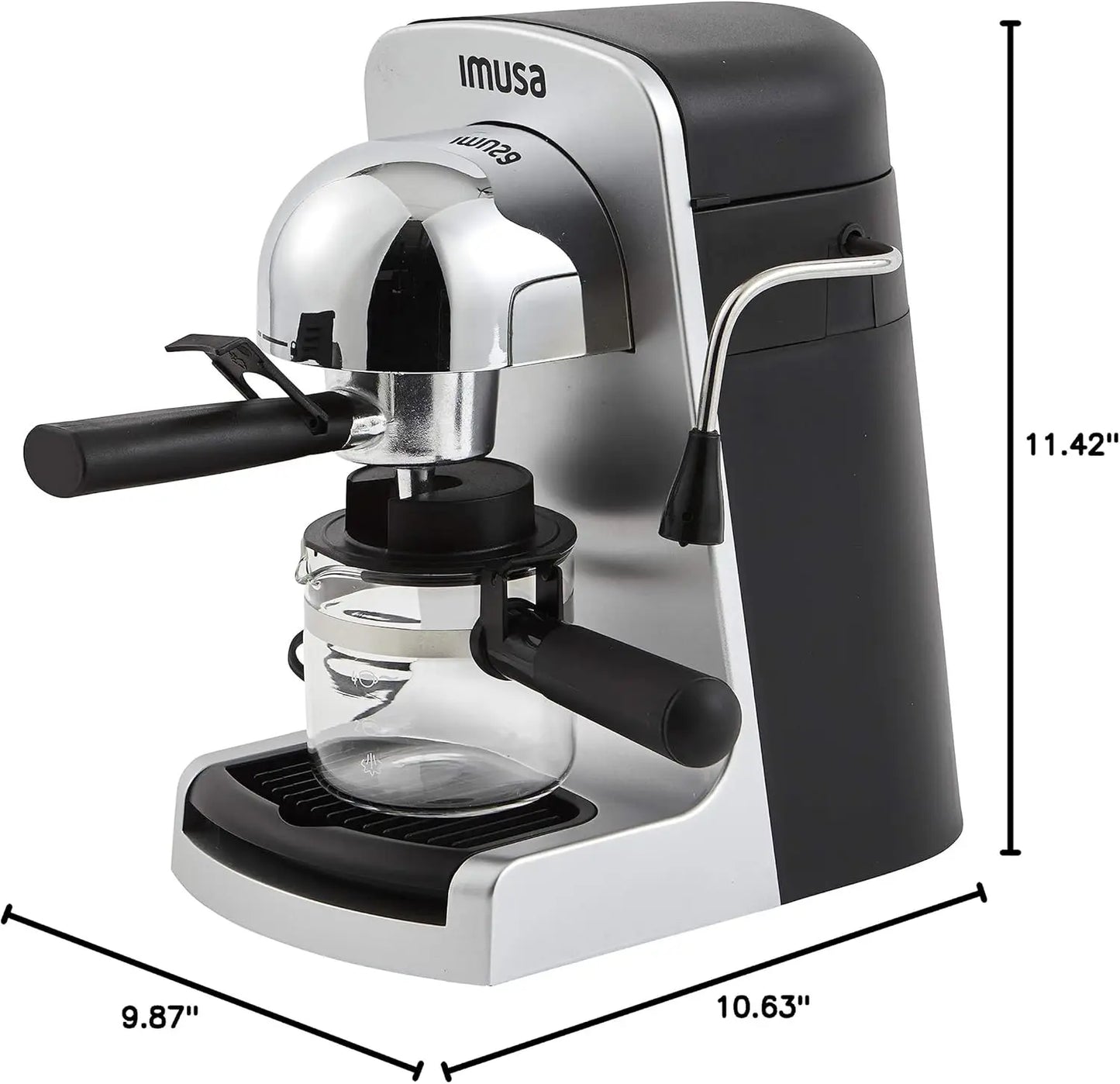 4cup Electric Bistro Espresso Cappuccino Maker, Silver