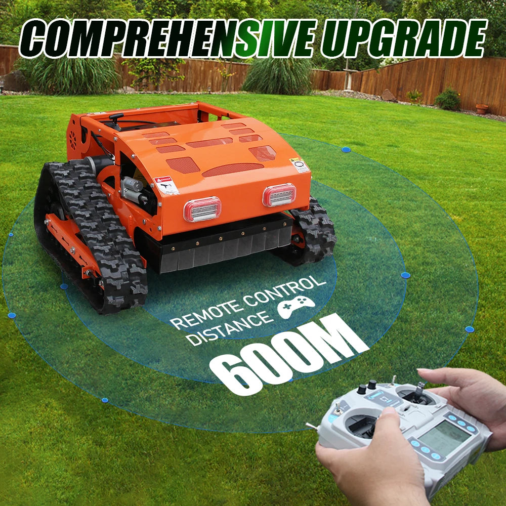 Automatic Robotic Lawn Mower with Tracks, 60 Min Runtime, Adjustable Height & Smart Sensors for Sloped Gardens, Grass Trimmer
