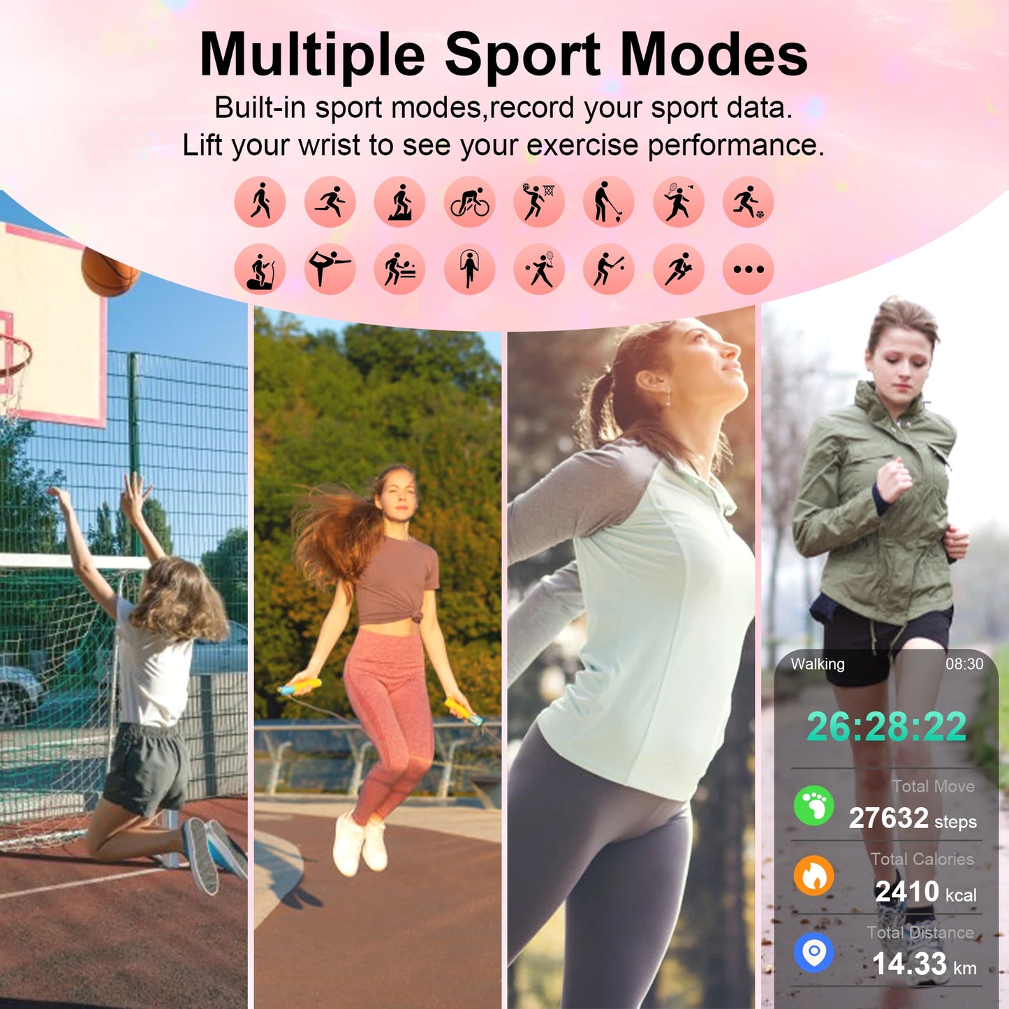 Smart Watches[Calls/Answer], Smartwatch for Android ＆ iPhone Compatible with 100+ Sport Modes/1.32" Touchscreen/200+ Watch Faces