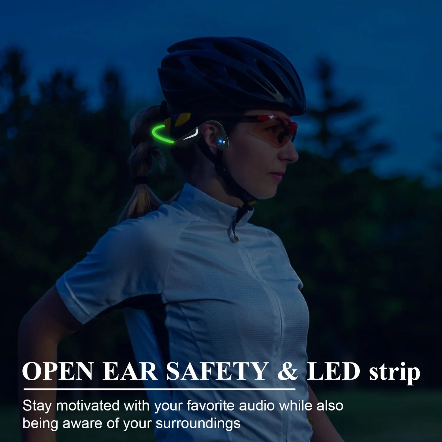 Dv68 Pro Open headphones with microphone for bone conduction waterproof headphones with running light strip for riding hiking