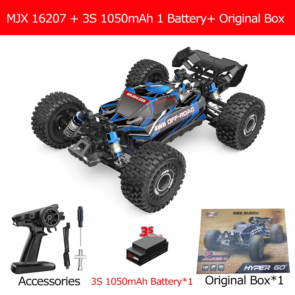 MJX16207 16208 1/16 RC Car 70KM/h Brushless HYPER GO 2.4G 4WD Racing Car Off-Road Remote Control RC Truck Hobby Toy