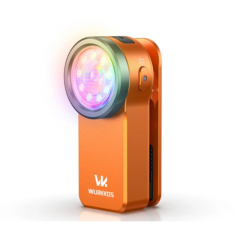 Wurkkos HD03 Clip Light 680LM USB C Rechargeable Pocket Flashlight Mini Spotlight/Flooglight Portable EDC RGB Torch with Magnet