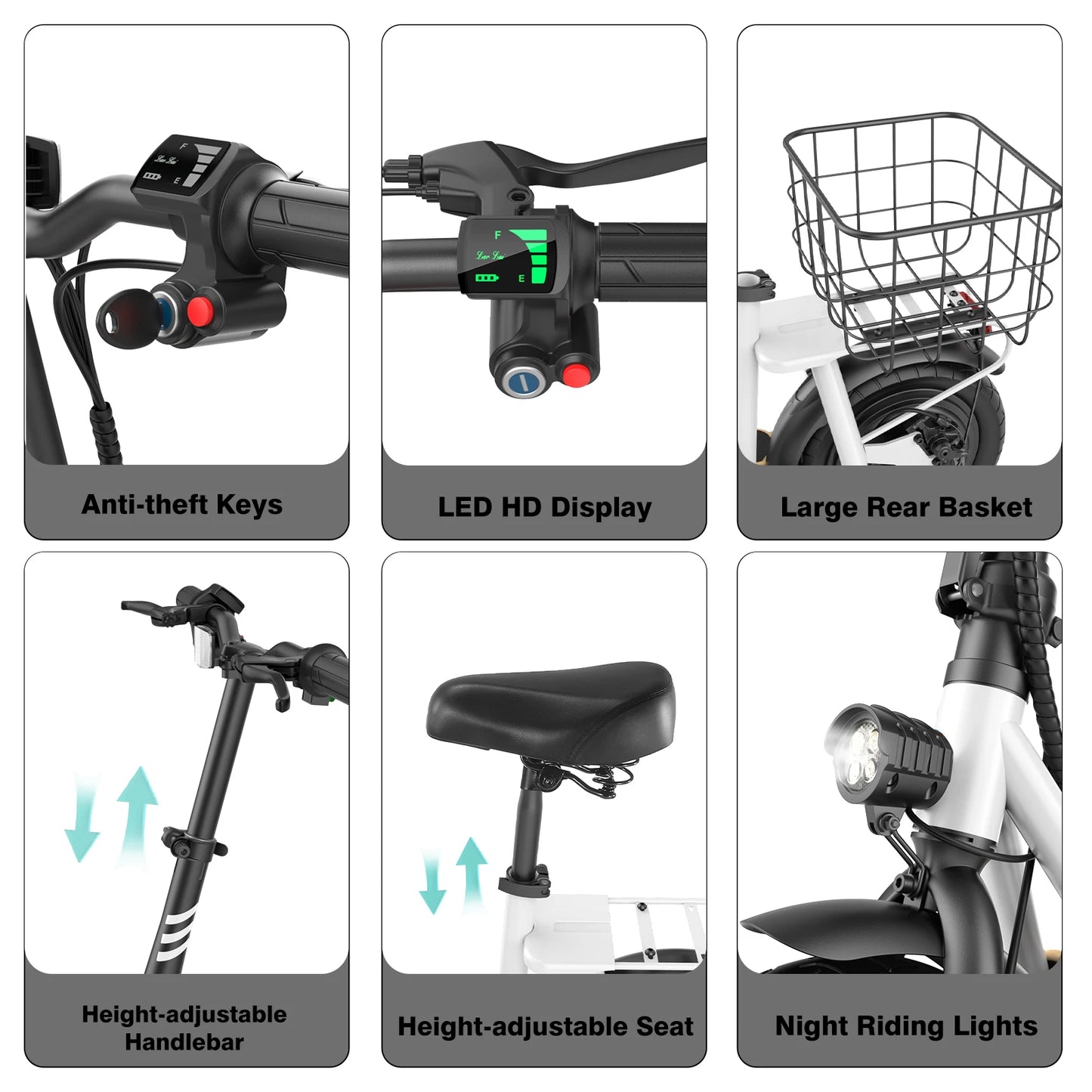 Peak 1200W Motor Electric Scooter with Seat,Max 30 Miles Range,Foldable Scooter for Adult Commuting,Women Scooter with Basket