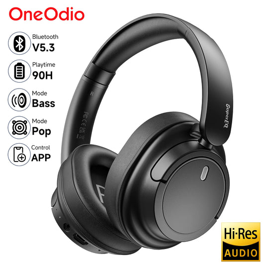 Oneodio SuperEQ V16 Wireless Headphones Bluetooth 5.3 Over Ear Headset With Mic Bass/Pop Mode Hi-Res Foldable Headphones 90H APP