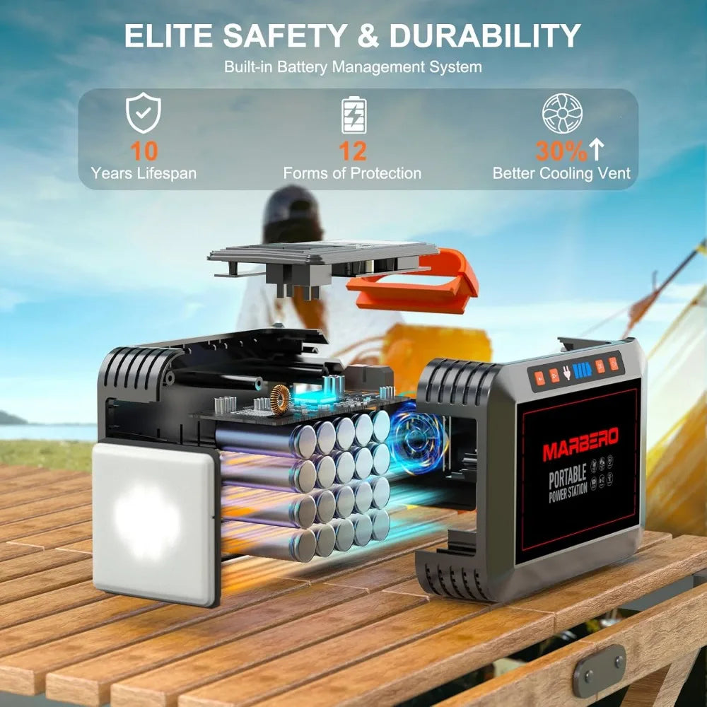 148Wh Solar Generator with 40W Foldable Panel Portable Power Station 200W for Camping Outdoor Emergency