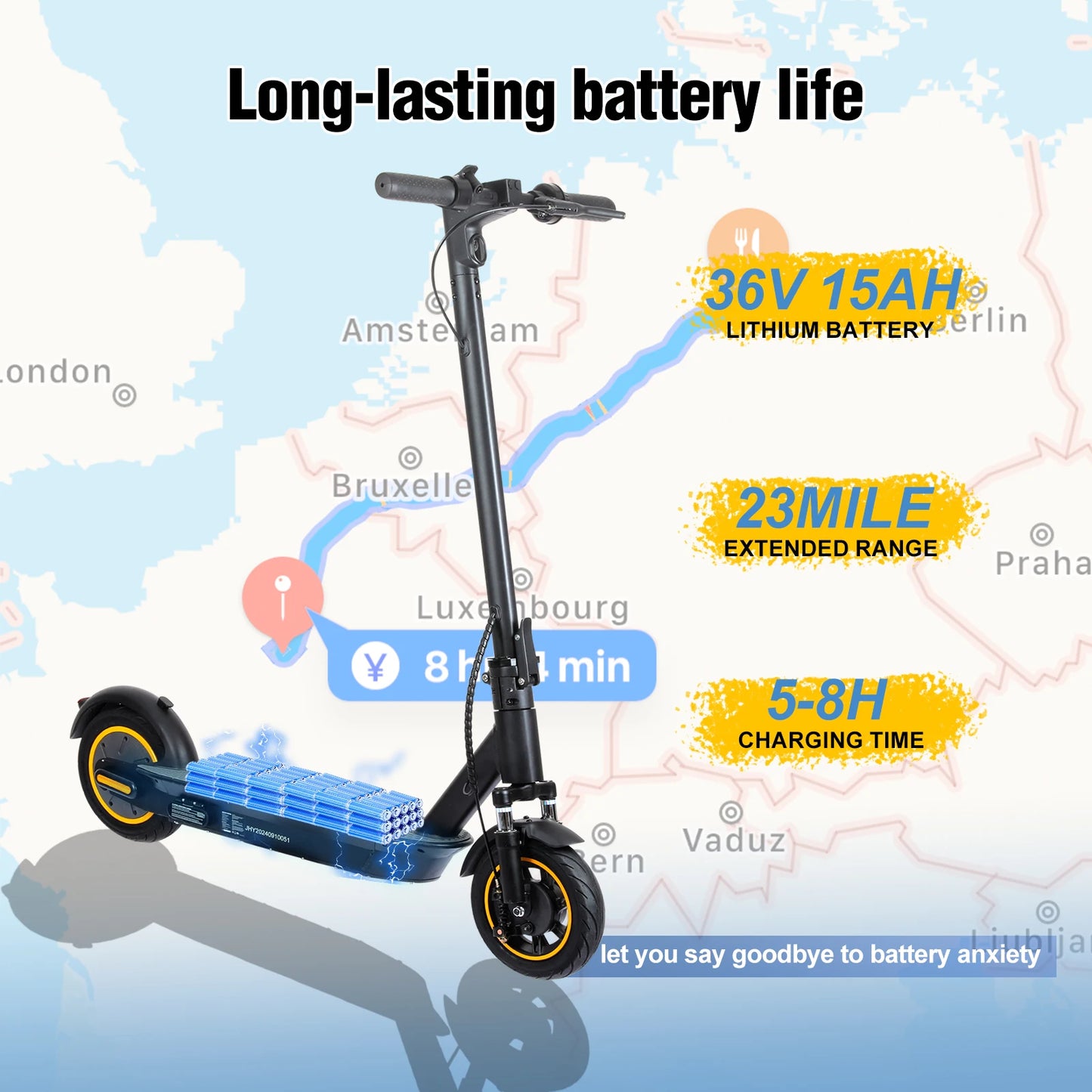 FREEBOY 500W Foldable Electric Scooter, 10'' Inflatable Tire, 36V 15Ah Battery, Range 35-40km, APP Support E-scooter