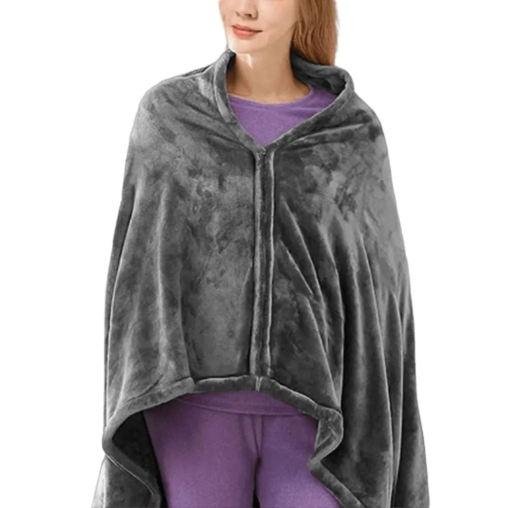 USB Electric Heated Blanket 3 Heating Levels Fleece Heated Blanket Portable Body Warmer Blanket Quickly Heated Cape Pad