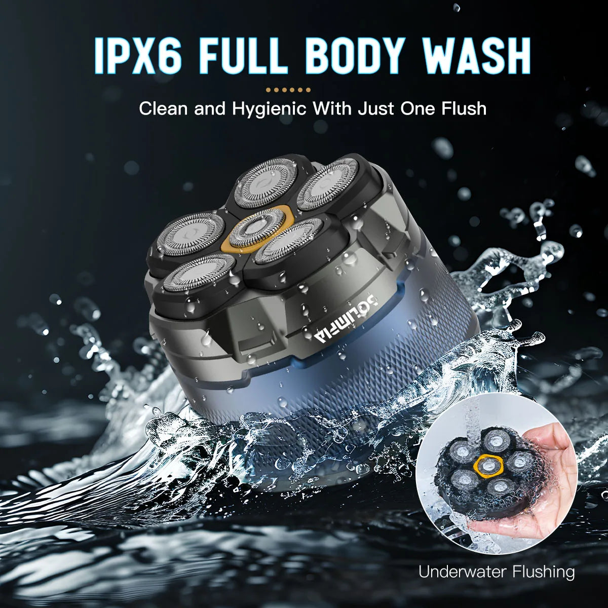 Solimpia Head Shavers for Bald Men - High-Speed 6D Magnetic Electric Razor for Fast Shaving, Hypoallergenic Shaving Razor