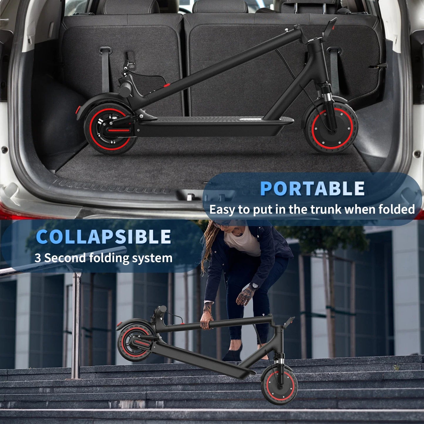 AOVOPRO AP07 Electric Scooter 10.5Ah 19mph APP Smart Control Scooter 8.5inch 16miles Max Range Double shock absorption for Adult